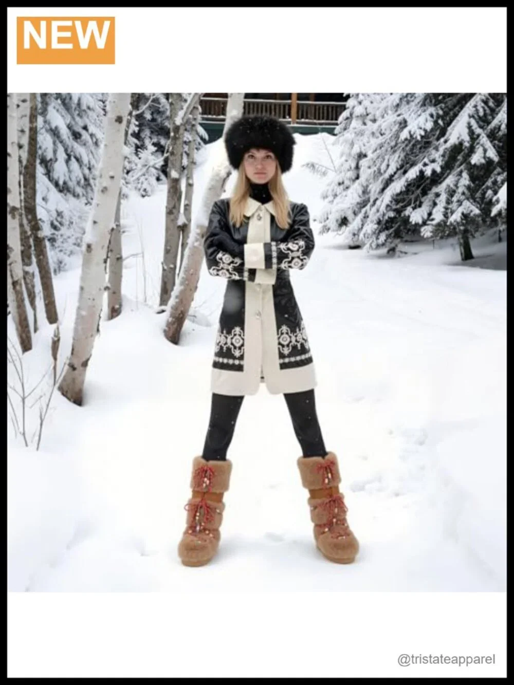 Faux Fur Knee High Snow Boots Women Fuzzy Winter Mid-Calf Lace-Up